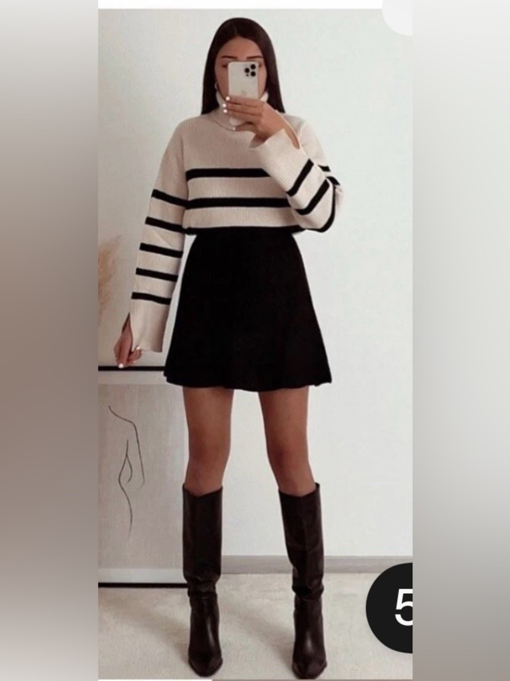 ZARA WOMAN FW22 STRIPED KNIT SWEATER SIZE L
